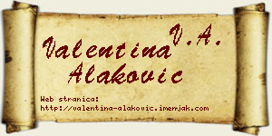 Valentina Alaković vizit kartica